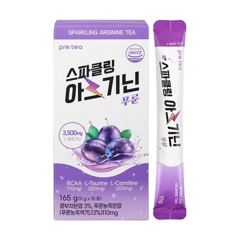 프리티 스파클링 아르기닌 푸룬 콤부차 탄산수 아르기닌, 3개