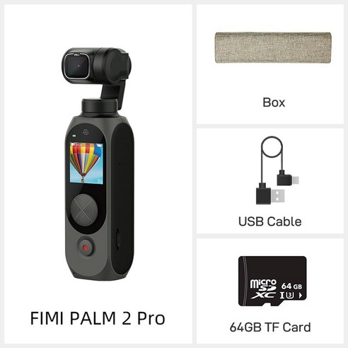 FIMIPALM 2 Pro 3 축 휴대용 짐벌 12 인치 센서 4K 30fps 160 분 기계식 안정화 FIMI 오리지널 포켓, 02 plam 2 pro64gb, 1개