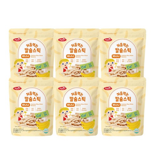 베베스트 처음먹는 칼슘 스틱 - 바나나, 6개