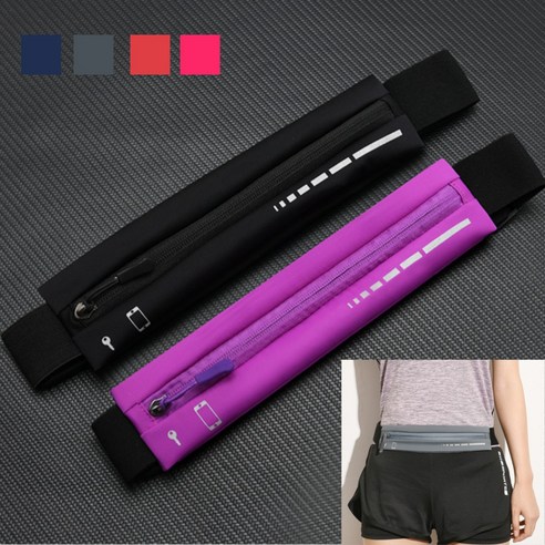 러닝벨트 플립벨트 마라톤 조깅 런닝 핸드폰 허리 힙색 가방, 블랙