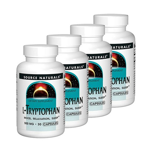 소스내츄럴스 L-트립토판 500mg 캡슐, 30정, 4개