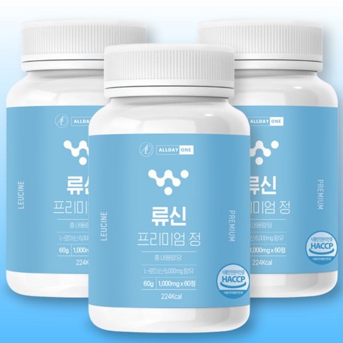 올데이원 류신 프리미엄정 유청 단백질 정 1000mg 180정 6개월분, 60정, 3개