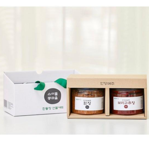 선물세트 – 전통 장류 500g 2구(구성 택1), 된장500g + 고추장500g, 2개 고스락