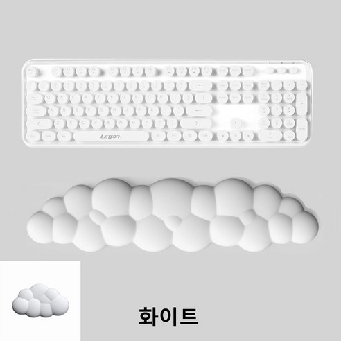 leefy 구름마우스 키패드 손목보호대 메모리폼 세트, 1세트, 화이트