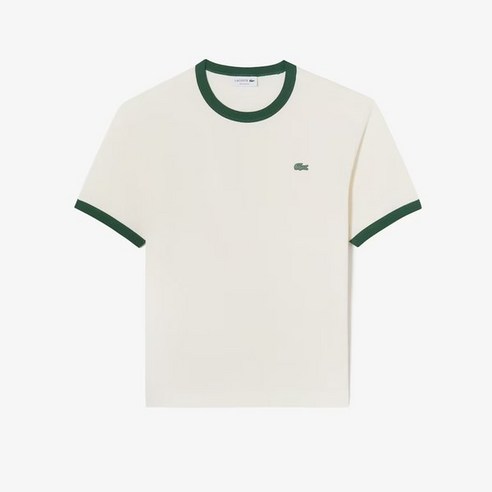 [백화점정품] 라코스테 남성 컬러크록 링어 라운드 반팔 반팔티 티셔츠 TH755E 54G FJ 크림