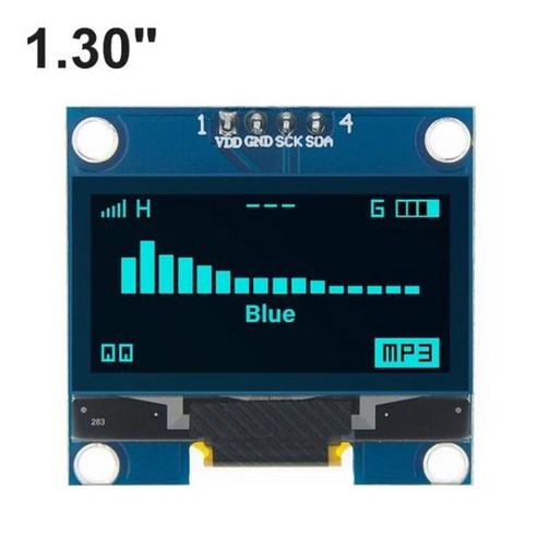 1.3 "OLED SH1106 모듈 화이트/블루 컬러 128X64 1.3 인치 OLED LCD LED 디스플레이 IIC I2C arduino 용 통신, 02 파란