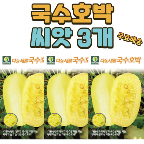 국수호박씨앗 3개 스파케티 호박 씨앗 종자 - 채소씨앗 | 쿠팡