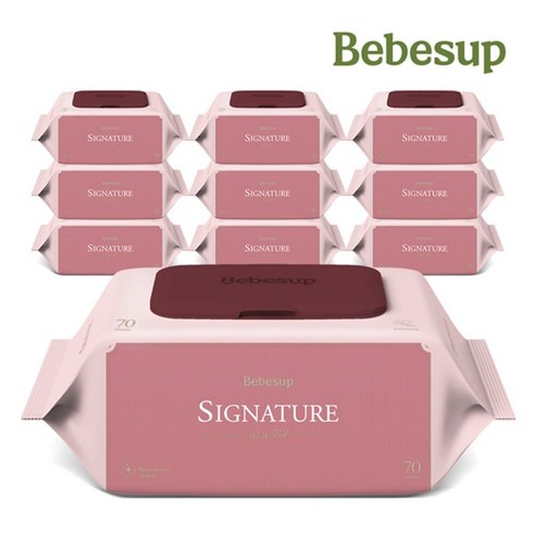 섬세한 아기의 피부를 위한 최고의 선택, 베베숲 시그니처 위드레드 물티슈 캡형 베베숲시그니처레드