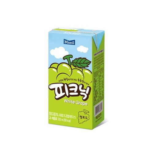 [매일유업] 피크닉 청포도 200ml 48팩, 48개