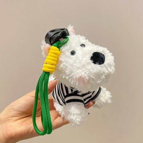 다다랜드 꾸멍친구들 강아지 인형 키링, 블랙, 1개, 12cm