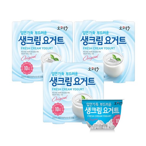 동원 소와나무 생크림 요거트, 85g, 12개