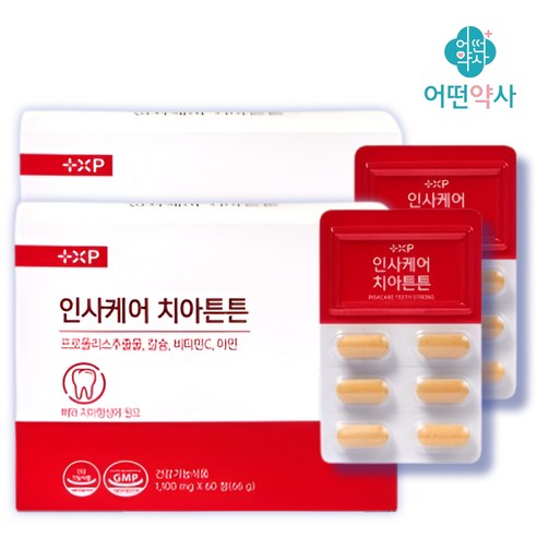 잇몸 출혈 비타민C 프로폴리스 염증 완화 치아건강 보충제, 60정, 2개