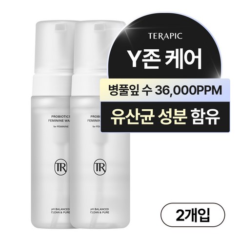 테라픽 프로바이오틱스 여성청결제 약산성, 2개, 150ml