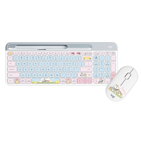 로지텍 사쿠라 블루투스 무선 마우스 키보드 세트: 작업 공간에 품격과 효율성을 더하세요