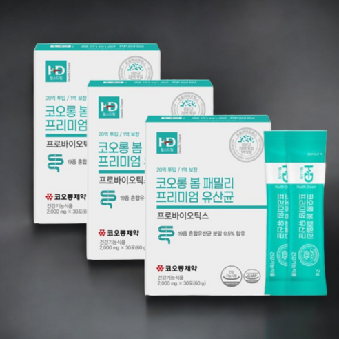 코오롱제약 봄패밀리 프리미엄 유산균 프로바이오틱스, 3박스, 30회분