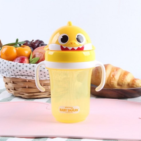 아이조움 아기상어 입체 빨대물통 300ml, 1개, 혼합색상