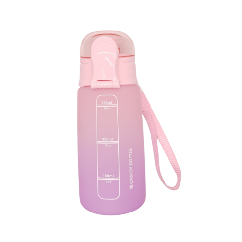 캔디보틀 트라이탄 어린이 물통 이중잠금 원터치 스트럽 물병 550ml, 1개, 캔디핑크