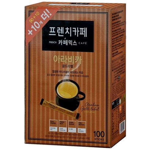 프렌치카페 아라비카 골드라벨 100T(90t+10t), 10.7g, 100개입