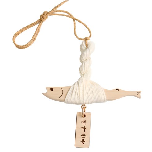 마켓유니버스 차량용 액막이 명태 룸미러 걸이형, 액막는중 메이플 원목, 1개