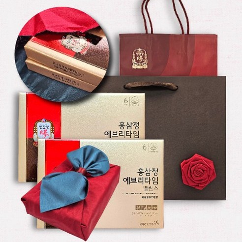 정관장 홍삼정 에브리타임 밸런스 40포 명절 백화점 보자기 수제 쇼핑백 포함 선물, 1개, 400ml