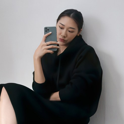 매드문 말랑 기모 후드 롱원피스
