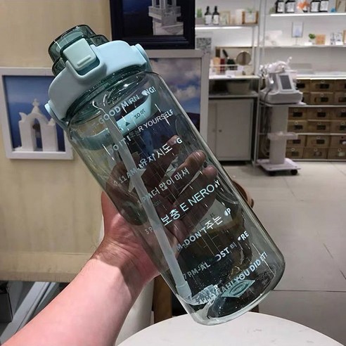 ANIASAI 여름 대용량 큐티 빨대 주전자 휴대용 플라스틱 컵 아이디어 물컵, 색깔13_2L   64OZ