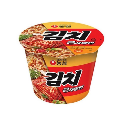 농심 김치 큰사발면 112g, 16개