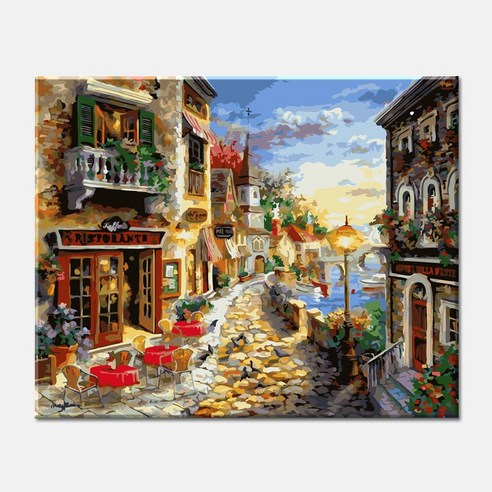 모모픽스페인팅 DIY명화그리기 40x50cm, J39 카페거리, 1개