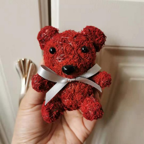 [LOVE MQ] 1pcs 자연 신선한 이끼 영원한 곰 인공 테디 보존 DIY 웨딩 파티 장식 생일 로즈 선물 상자, 하나, 레드 눈