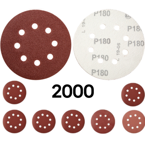 5인치 8홀 원형사포 빼빠 샌딩기 사포대 그라인더, 2000, 80개