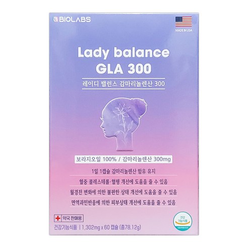 바이오랩스 레이디 밸런스 감마리놀렌산 300, 60정, 1개