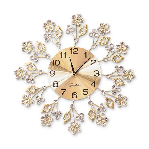골드디자인 골드&큐빅 벽시계 G08