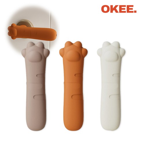 OK 실리콘 고양이 손 모양 문고리 커버 3종 세트 – 문손잡이 쿠션 문손잡이커버
