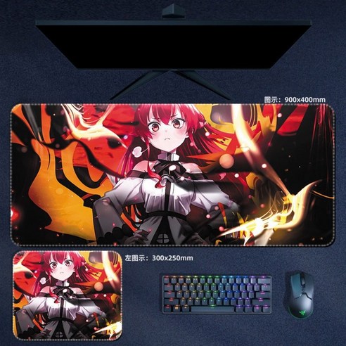 무직전생 마우스패드 키보드 장패드, 800x300mm, 4mm, L, 1개