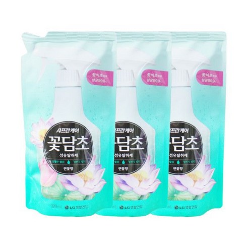 엘지 샤프란케어 꽃담초 섬유탈취제 연꽃향 320ml 3개 나우핫