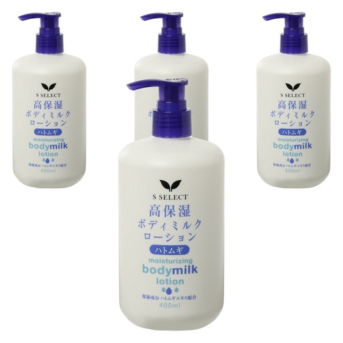 에스셀렉트 모이스쳐라이징 바디 밀크 로션 하또무기, 4개, 400ml