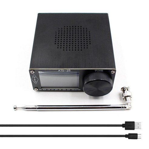 Xzante SI4732 전 대역 라디오 수신기 FM AM(MW 및 SW) SSB(LSB USB) 2.4인치 화면 누르기, 검은 색