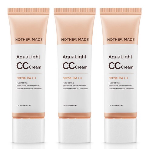 마더메이드 아쿠아 라이트 CC크림 SPF50+ PA+++ 내추럴 베이지 톤업크림 메이크업베이스 선크림, 내추럴베이지 (21호~23호), 1개, 40ml