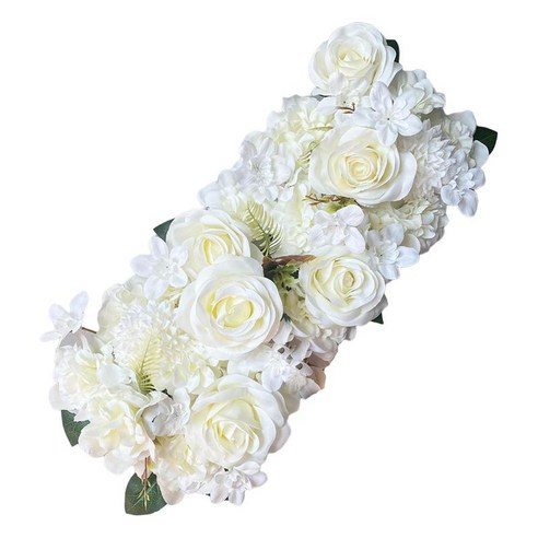 식 벽 샤워 장식에 대한 현실적인 꽃 패널 DIY 아치 꽃 행, 실크 천, 하얀색