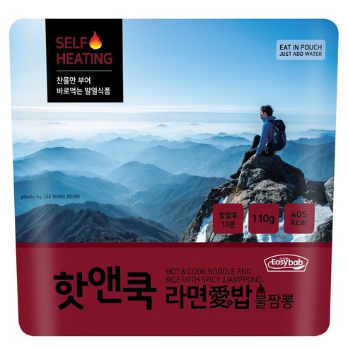 핫앤쿡 라면애밥 불짬뽕 비화식 전투식량 발열도시락 등산도시락 비상식량, 110g, 4개