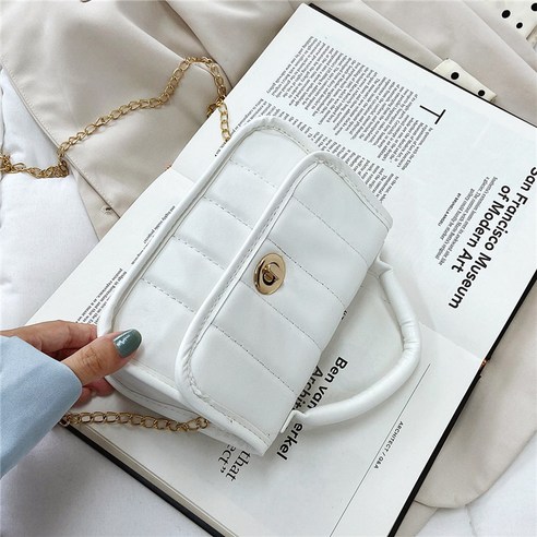 KORELAN 민트 블루 스퀘어 가방 여성백 숄더 크로스백 미니백 2022 가을 심플한 캐주얼 체인 백 품질이 좋다.