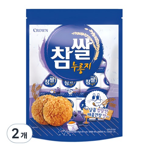 크라운 참쌀 누룽지, 216g, 2개