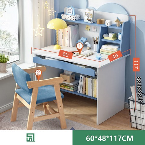 책상 초등 학생 책상 아동 책상 세트 (의자 포함) 3색 600/800/1000MM, X4