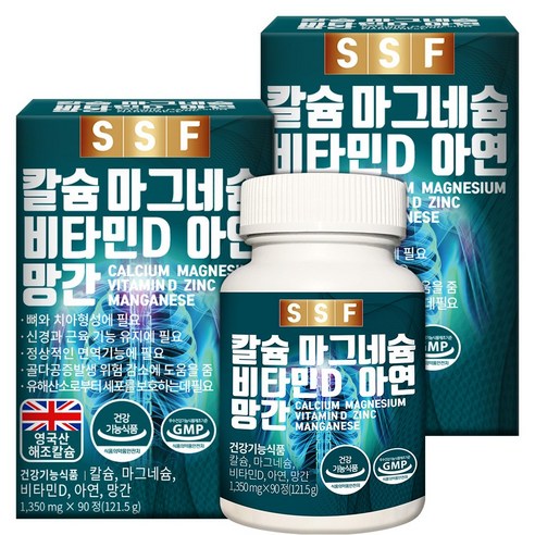 순수식품 산호 칼슘 마그네슘 비타민D 아연 1350mg, 90정, 4개