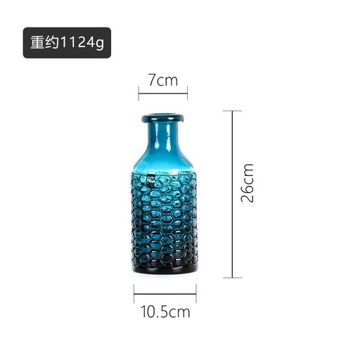DFMEI 꽃병. 화병.Vase.-- 유리 꽃병 테이블 화병 홈웨어입니다., DFMEI.HX003-1-블루다