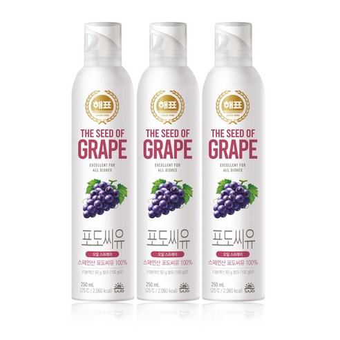 올따옴) 해표 오일스프레이 포도씨유 250ml 3개