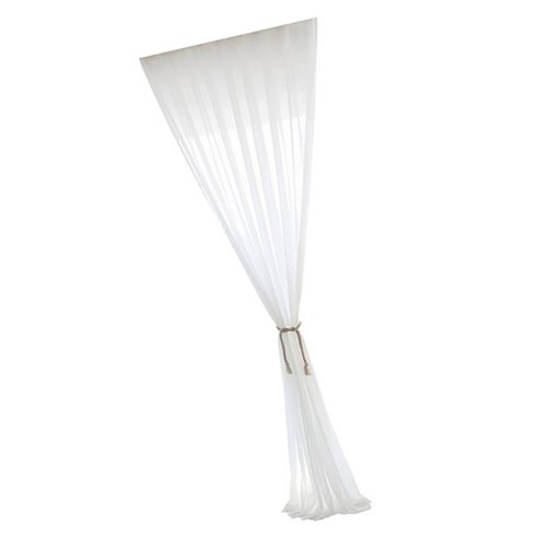 발코니 침실 140x240cm를 위한 백색 투명한 쉬폰 폴리에스테 창 커튼 패널, 폴리 에스터, White-140x240cm