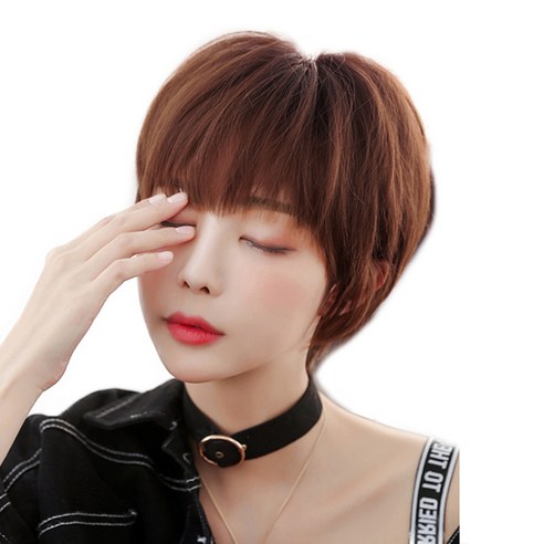 이쁘다샵 가발위드 숏 단발 투톤 스트레이트 여성 통가발 솔리라, 다크브라운, 1개
