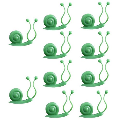 10 pcs 벽 덩굴 고정 클립 고정 장치 덩굴 버클 달팽이 보이지 않는 케이블 코드 주최자 고정 장치 원예 홈, 녹색, 3.6x3.6x0.6CM, 플라스틱