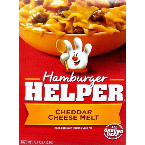 Betty Crocker CHEDDAR CHEESE MELT Hamburger Helper 4.7oz (2 P Betty Crocker 체다 치즈 멜트 햄버거 헬퍼 4.7온스(2팩, 1개, 133.24g